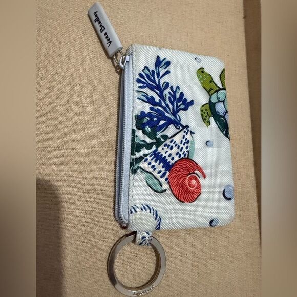 Vera Bradley Sea Life ID Coin Purse Wallet Keychain – Beachy Ocean Print - Picture 6 of 17